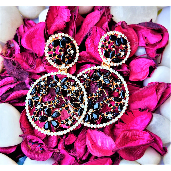 Flower pattern round earrings Jewelry Ear Rings Earrings Agtukart