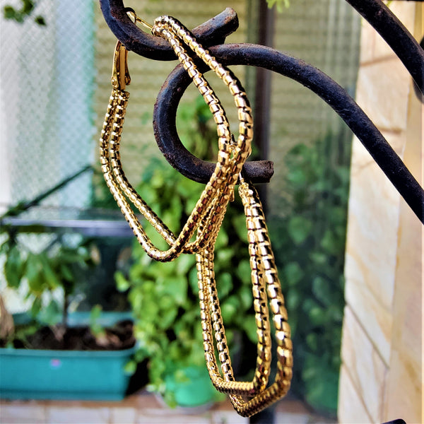 Golden Hoops Double Diamond Jewelry Ear Rings Earrings Agtukart