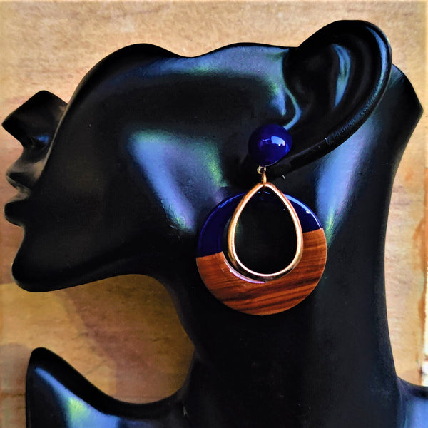 Double color Earrings Blue Jewelry Ear Rings Earrings Agtukart