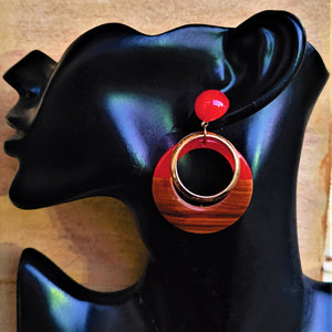 Double color Earrings Red Jewelry Ear Rings Earrings Agtukart