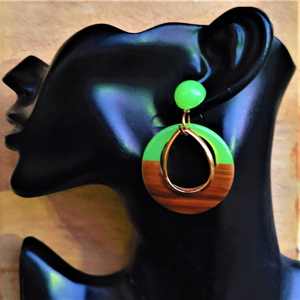 Double color Earrings Green Jewelry Ear Rings Earrings Agtukart