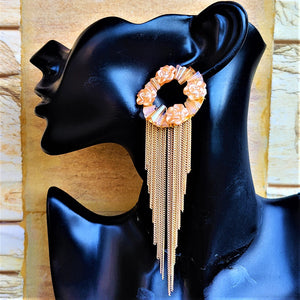 Rose Beads Korean Dangler Beige Jewelry Ear Rings Earrings Agtukart