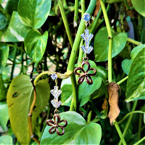 Flower Pattern Earrings Brown Jewelry Ear Rings Earrings Agtukart