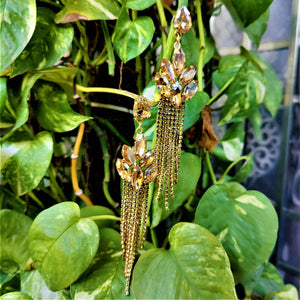 Glass Stone Fancy Danglers Golden Jewelry Ear Rings Earrings Agtukart