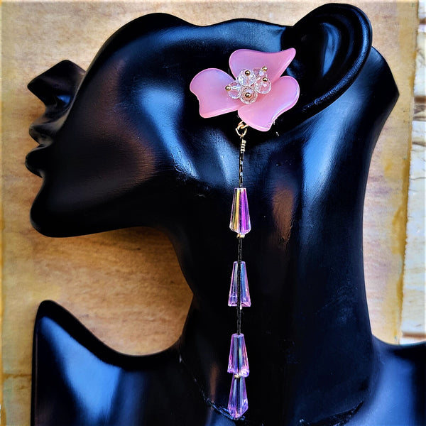 Big flower Earrings with Rice Stones Jewelry Ear Rings Earrings Agtukart