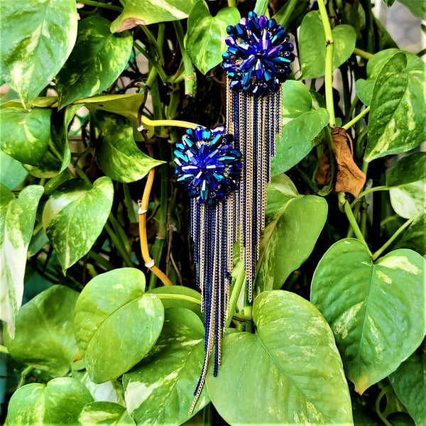 Korean Rice Bead Danglers Blue Jewelry Ear Rings Earrings Agtukart