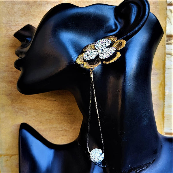 Shimmery Stone Studded Earrings Jewelry Ear Rings Earrings Agtukart