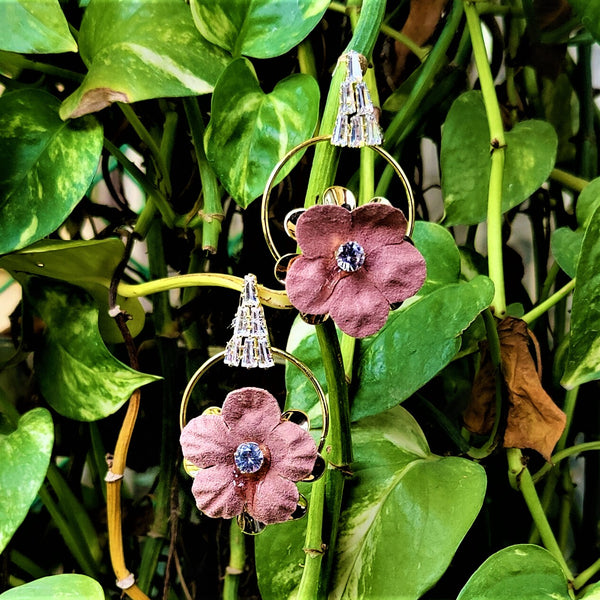 Velvet Flower Earrings Light Pink Jewelry Ear Rings Earrings Agtukart