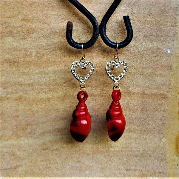Sea Shell Earrings Red Jewelry Ear Rings Earrings Agtukart