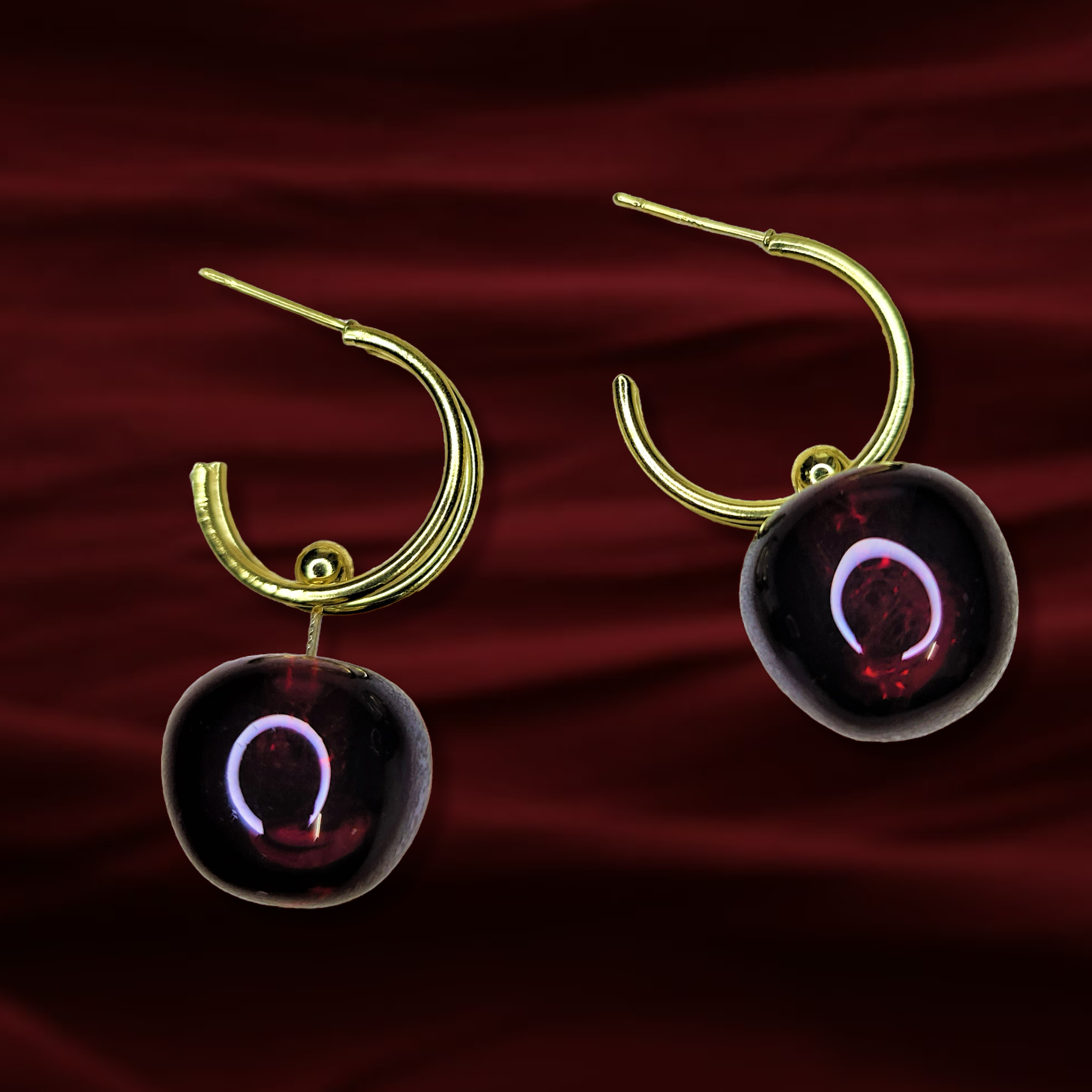 Cherry Hoops Jewelry Ear Rings Earrings Agtukart