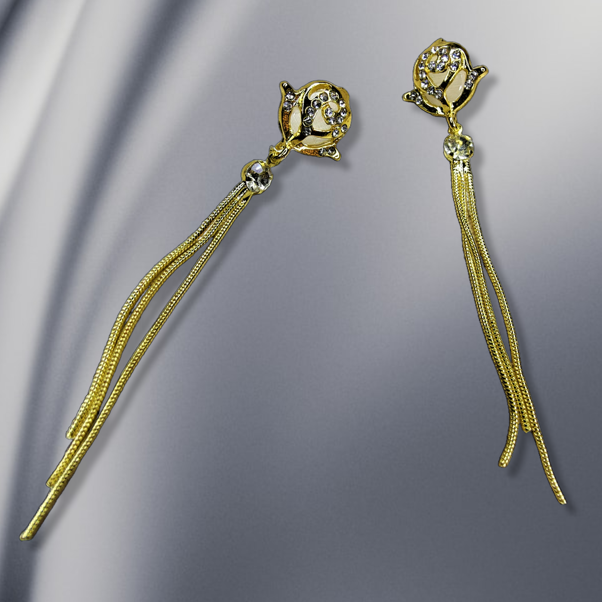 Rose Petal Golden Earrings Jewelry Ear Rings Earrings Agtukart