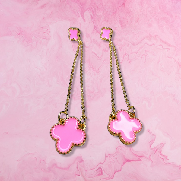 4 Petal Danglers Pink Jewelry Ear Rings Earrings Agtukart