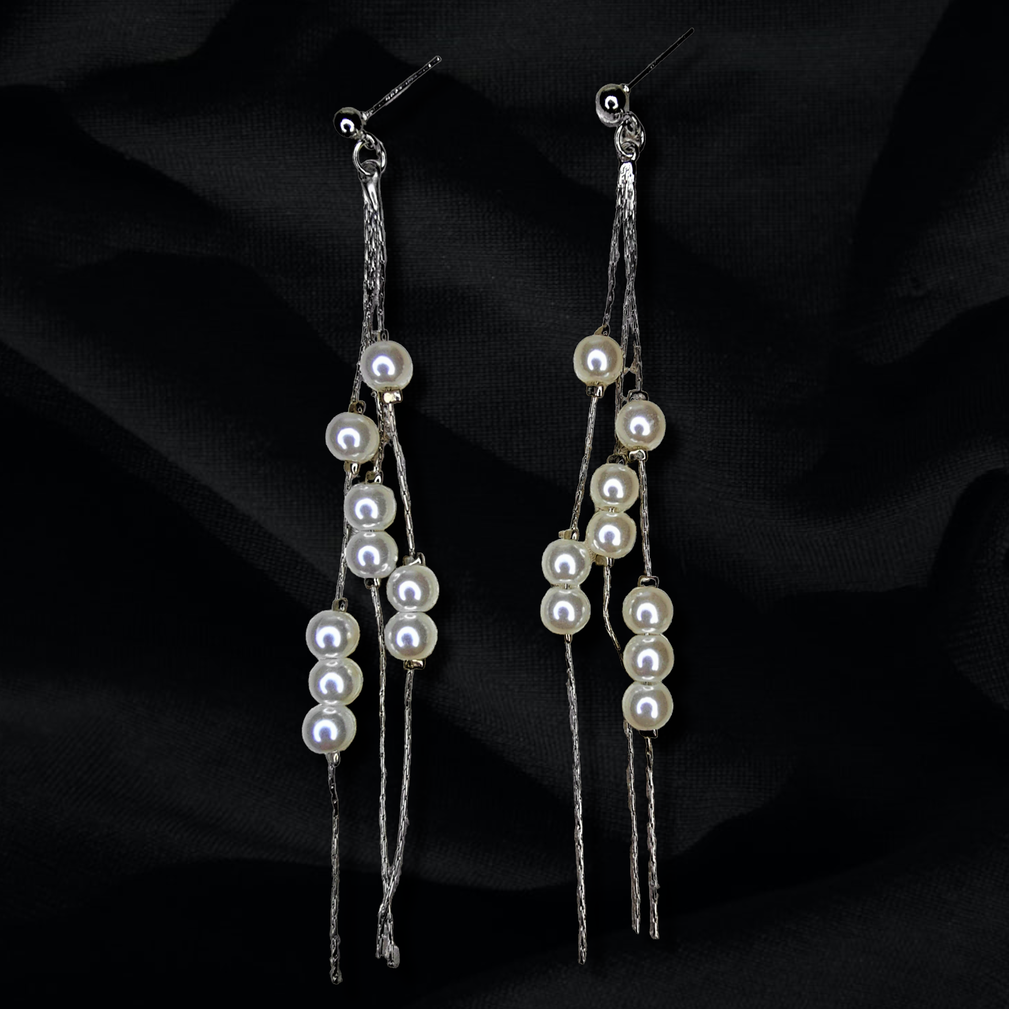 Bead and Chain Casual Earrings Silver Jewelry Ear Rings Earrings Agtukart