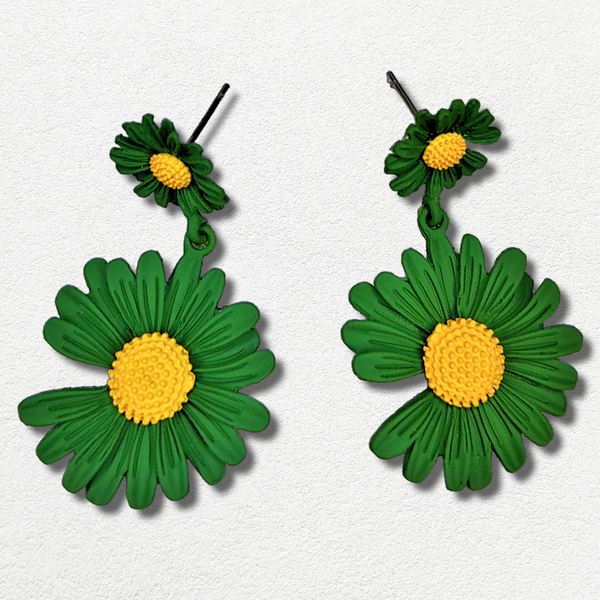 Sunflower Earrings Green Jewelry Ear Rings Earrings Agtukart