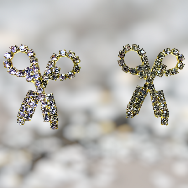 Scissor Style White Stone Earrings Jewelry Ear Rings Earrings Agtukart
