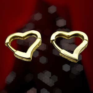 Golden Heart Hoops Jewelry Ear Rings Earrings Agtukart