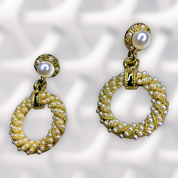 Golden Bead Earrings Circle Jewelry Ear Rings Earrings Agtukart