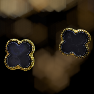 4 Petal Black Tops Jewelry Ear Rings Earrings Agtukart