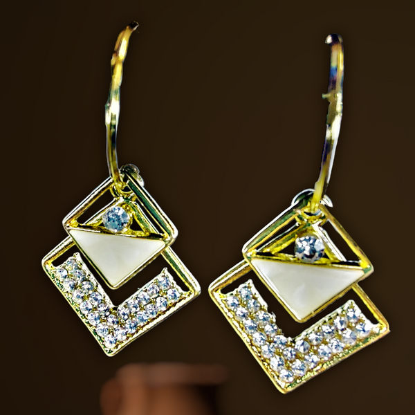 Twin Diamond Shape Hangings Jewelry Ear Rings Earrings Agtukart
