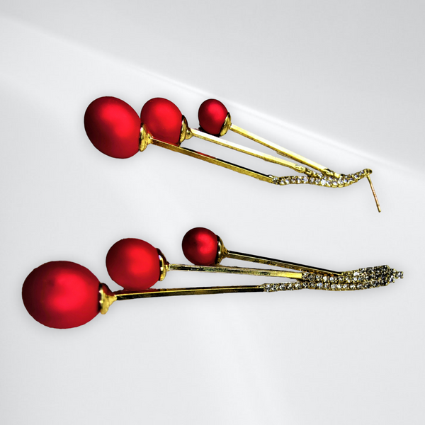 Red Fancy Danglers Jewelry Ear Rings Earrings Agtukart