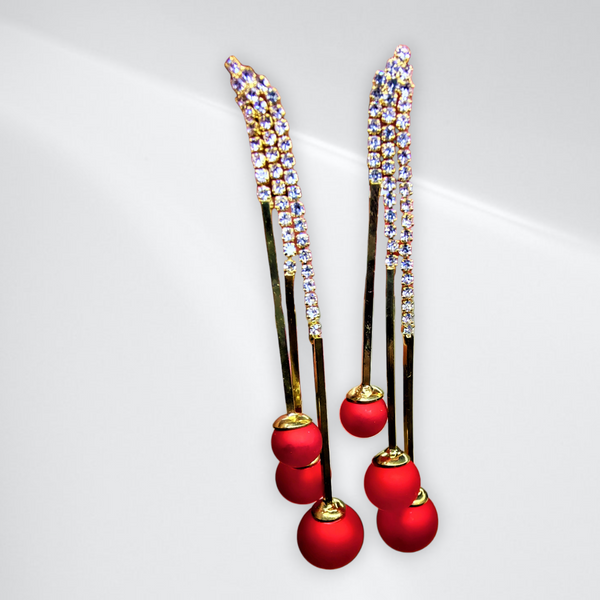 Red Fancy Danglers Jewelry Ear Rings Earrings Agtukart