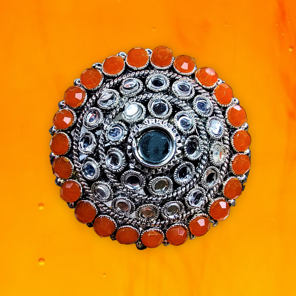 Round Mirror Rings Orange Jewelry Ring Agtukart