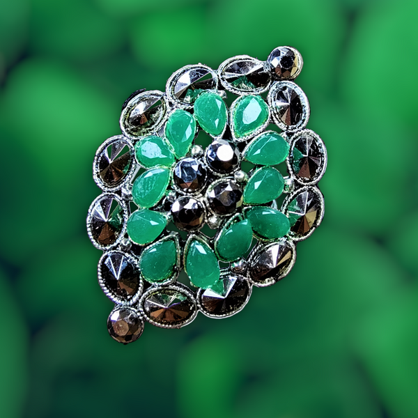 Oxidized Rings Leaf Dark Green Jewelry Ring Agtukart