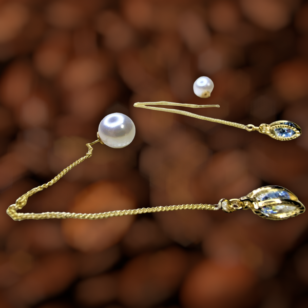 Bead and Golden Chain Earrings Jewelry Ear Rings Earrings Agtukart