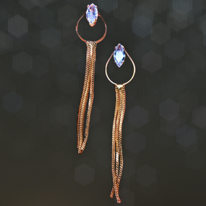 Stone and Chain Earrings Golden Drop Jewelry Ear Rings Earrings Agtukart