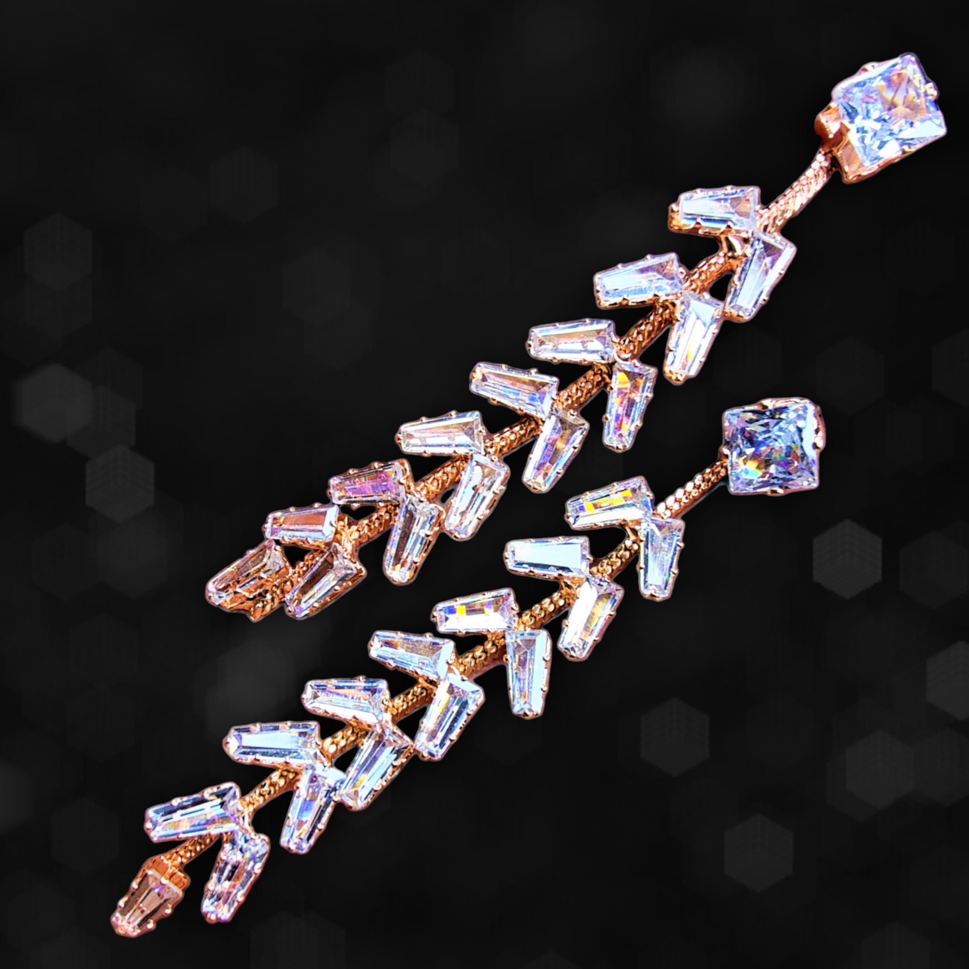 American Diamond Danglers Rose Gold Jewelry Ear Rings Earrings Agtukart
