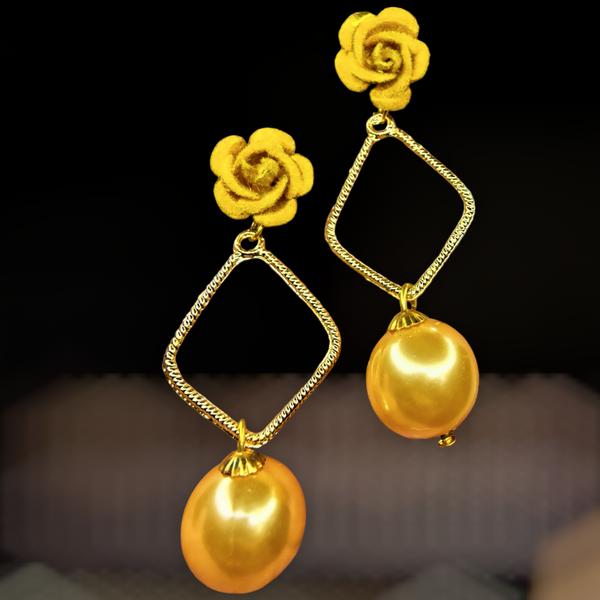 Rose Danglers Yellow Jewelry Ear Rings Earrings Agtukart