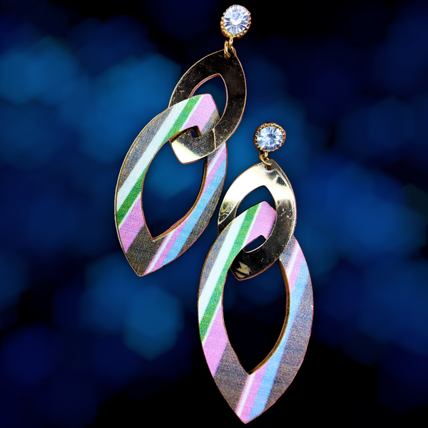 Multicolor Party Wear Earrings Blue & Pink Leaf Jewelry Ear Rings Earrings Agtukart