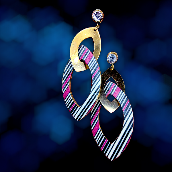 Multicolor Party Wear Earrings Black & Pink Leaf Jewelry Ear Rings Earrings Agtukart