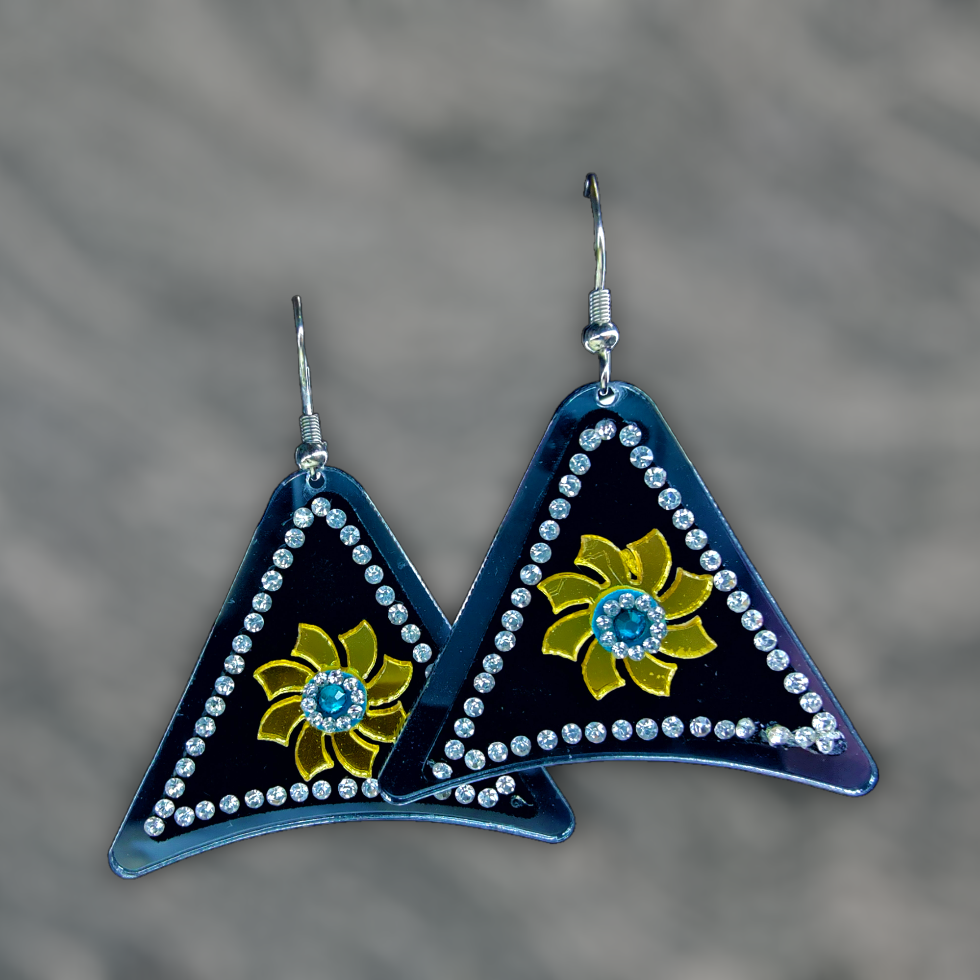 Triangle Stone Earrings Blue Jewelry Ear Rings Earrings Agtukart