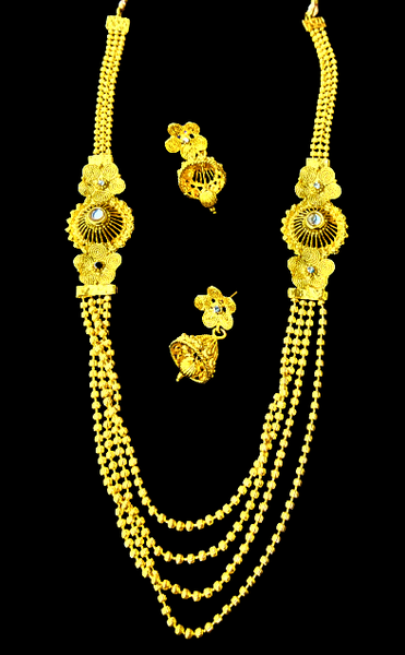 Long Golden Set Jewelry Set Agtukart