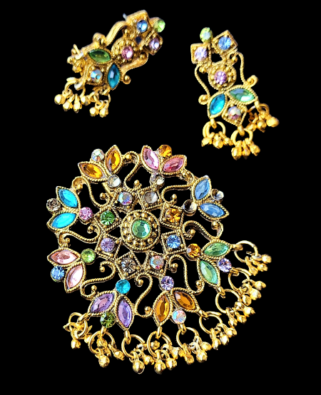 Multicolor Pendant Set Jewelry Set Agtukart