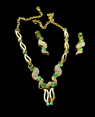 Green and Golden Set Jewelry Set Agtukart