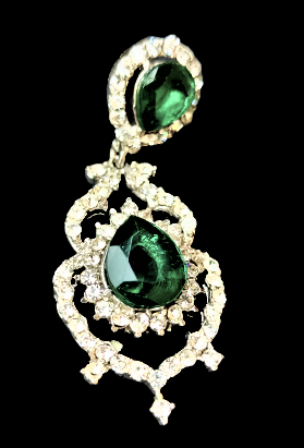 White and Green Small Stone Pendant Set Jewelry Set Agtukart