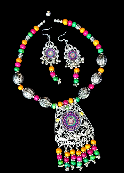 Multicolor Beads necklace set Jewelry Set Agtukart