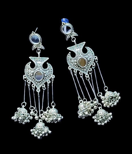 Fish Shape Earrings with Five Chain Silver Jewelry Ear Rings Earrings Agtukart