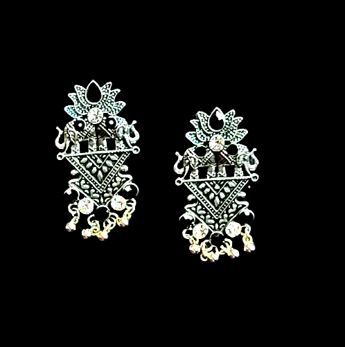 Oxidized Lotus Earrings Black Jewelry Ear Rings Earrings Agtukart