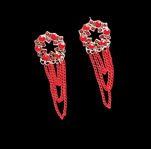 Circular Chain Dangle Earrings Red Jewelry Ear Rings Earrings Agtukart