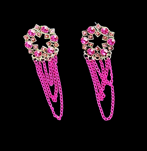 Circular Chain Dangle Earrings Pink Jewelry Ear Rings Earrings Agtukart