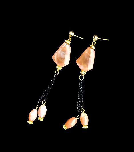 Shaded chain dangle earrings Peach Jewelry Ear Rings Earrings Agtukart