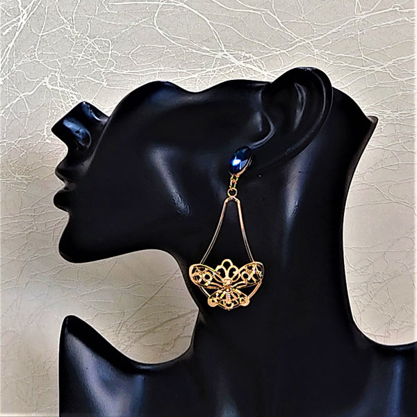 Glass Stone Butterfly Dangles Jewelry Ear Rings Earrings Agtukart