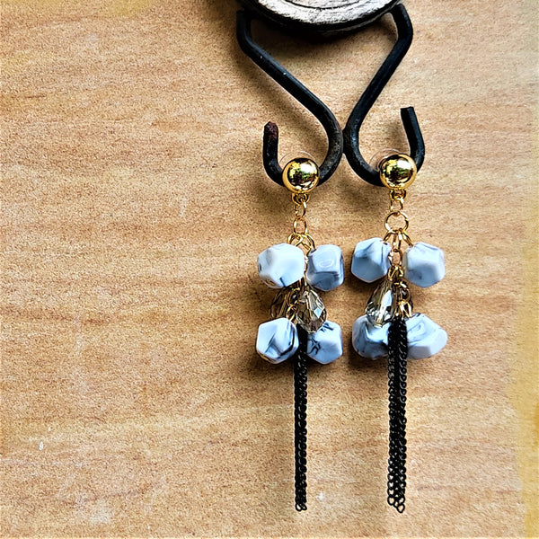 Round Big Beads Dangles White Jewelry Ear Rings Earrings Agtukart