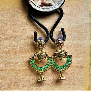 Traditional Chaandbaali Jhumki Earrings Light Green Jewelry Ear Rings Earrings Agtukart
