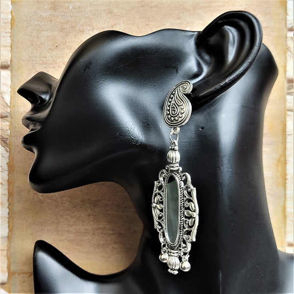 Oval Shape Mirror Earrings Jewelry Ear Rings Earrings Agtukart