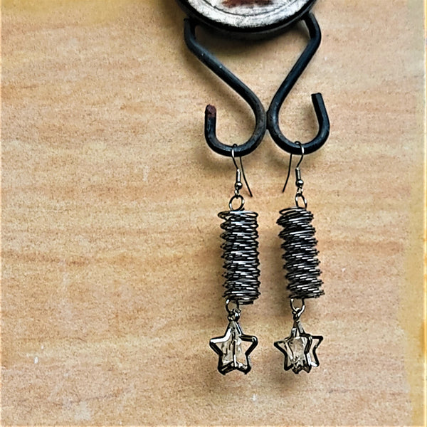 Spiral Metal Earrings Star Black Jewelry Ear Rings Earrings Agtukart