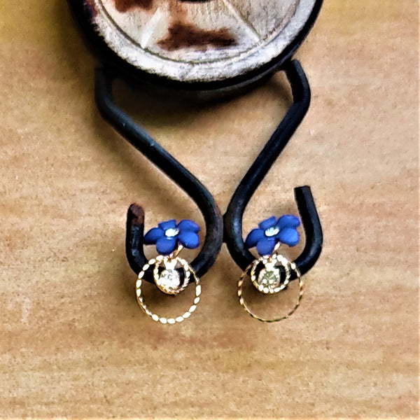 Small Flower Earrings Blue Jewelry Ear Rings Earrings Agtukart